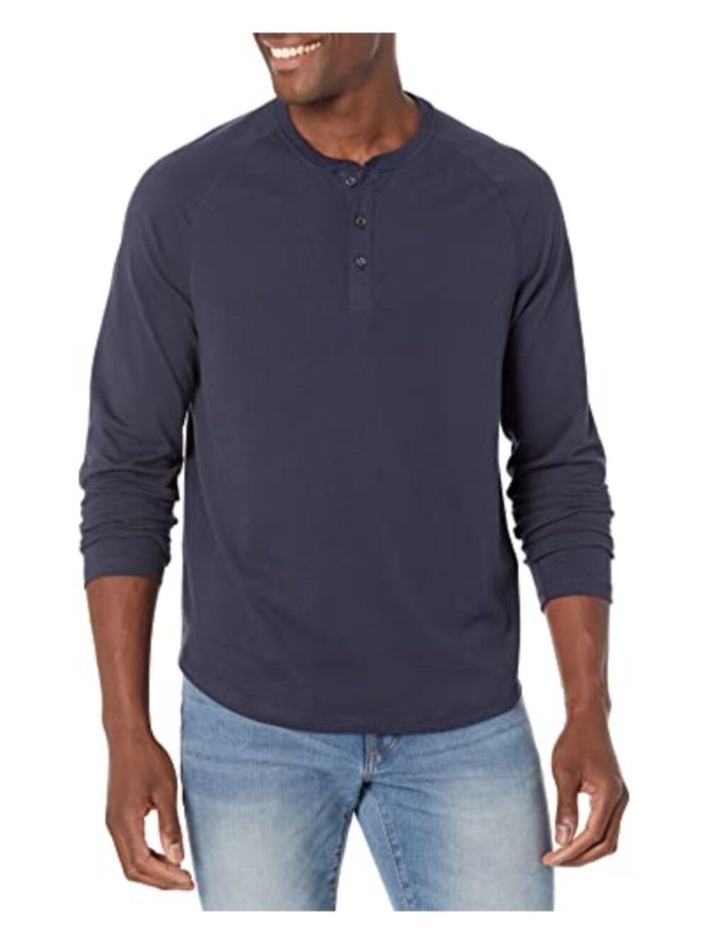 Men's Regular-Fit Long-Sleeve Henley Shirt Cotton Buttoned Casual
